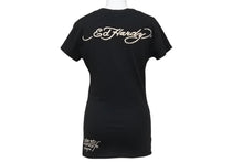 画像をギャラリービューアに読み込む, Ed Hardy エドハーディ LOVE KILLS SLOWLY 半袖Tシャツ サイズXS コットン ラインストーン ブラック 美品 中古 4b002005