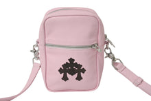 画像をギャラリービューアに読み込む, 新品未使用 CHROME HEARTS クロムハーツ TAKA MINI ショルダーバッグ セメタリー クロスパッチ レザー ピンク 中古 4b002041