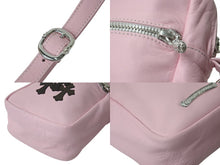 画像をギャラリービューアに読み込む, 新品未使用 CHROME HEARTS クロムハーツ TAKA MINI ショルダーバッグ セメタリー クロスパッチ レザー ピンク 中古 4b002041