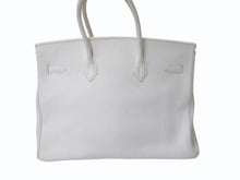 Load image into Gallery viewer, 極美品 HERMES エルメス BIRKIN バーキン35 ホワイト シルバー金具 トリヨンクレマンス ハンドバッグ □K刻印 中古 4b002042