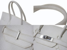 Load image into Gallery viewer, 極美品 HERMES エルメス BIRKIN バーキン35 ホワイト シルバー金具 トリヨンクレマンス ハンドバッグ □K刻印 中古 4b002042