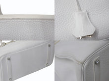 Load image into Gallery viewer, 極美品 HERMES エルメス BIRKIN バーキン35 ホワイト シルバー金具 トリヨンクレマンス ハンドバッグ □K刻印 中古 4b002042