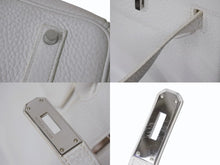 Load image into Gallery viewer, 極美品 HERMES エルメス BIRKIN バーキン35 ホワイト シルバー金具 トリヨンクレマンス ハンドバッグ □K刻印 中古 4b002042