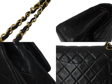 Load image into Gallery viewer, 極美品 CHANEL シャネル マトラッセ25 Wフラップ Wチェーンショルダーバッグ 2番台 ラムスキン ココマーク ブラック ゴールド金具 中古 4b002043