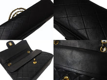 Load image into Gallery viewer, 極美品 CHANEL シャネル マトラッセ25 Wフラップ Wチェーンショルダーバッグ 2番台 ラムスキン ココマーク ブラック ゴールド金具 中古 4b002043
