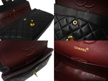 Load image into Gallery viewer, 極美品 CHANEL シャネル マトラッセ25 Wフラップ Wチェーンショルダーバッグ 2番台 ラムスキン ココマーク ブラック ゴールド金具 中古 4b002043