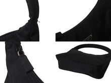 画像をギャラリービューアに読み込む, 極美品 PRADA プラダ ホーボー ハンドバッグ ワンショルダーバッグ MV515 トライアングルロゴ ナイロン ブラック 中古 4b002047