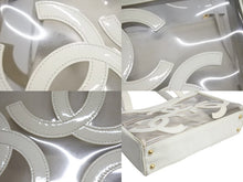 Load image into Gallery viewer, CHANEL シャネル トートバッグ ハンドバッグ 9番台 ココマーク ビニール パテントレザー アイボリー クリア ゴールド金具 美品 中古 4b002049