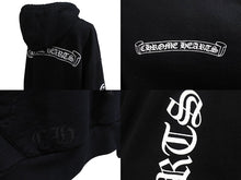 画像をギャラリービューアに読み込む, CHROME HEARTS クロムハーツ プルオーバーパーカー スクロールロゴ rn97729 サイズXXL コットン ブラック 美品 中古 4b002050