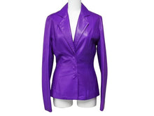画像をギャラリービューアに読み込む, Christian Dior クリスチャンディオール ライダースジャケット 7P14022980 パープル レザー サイズ38 美品 中古 4b002056