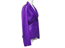 画像をギャラリービューアに読み込む, Christian Dior クリスチャンディオール ライダースジャケット 7P14022980 パープル レザー サイズ38 美品 中古 4b002056