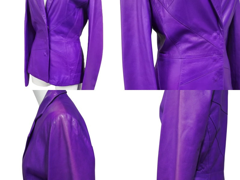 Christian Dior クリスチャンディオール ライダースジャケット 7P14022980 パープル レザー サイズ38 美品 中古 4b002056