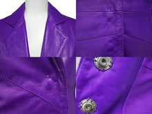 画像をギャラリービューアに読み込む, Christian Dior クリスチャンディオール ライダースジャケット 7P14022980 パープル レザー サイズ38 美品 中古 4b002056