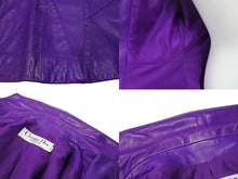 画像をギャラリービューアに読み込む, Christian Dior クリスチャンディオール ライダースジャケット 7P14022980 パープル レザー サイズ38 美品 中古 4b002056