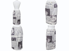 画像をギャラリービューアに読み込む, 極美品 CHRISTIAN DIOR クリスチャンディオール ジョンガリアーノ ニュースペーパー スカート ホワイト ブラック 中古 4b002057