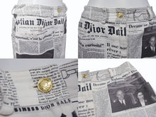 画像をギャラリービューアに読み込む, 極美品 CHRISTIAN DIOR クリスチャンディオール ジョンガリアーノ ニュースペーパー スカート ホワイト ブラック 中古 4b002057