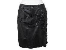 画像をギャラリービューアに読み込む, Christian Dior クリスチャン ディオール John Galliano Lamb skin Leather Skirt 2H14033350 ガリアーノ期 ラムスキン レザースカート サイズ US 4 ブラック 黒 美品 中古 4b002072