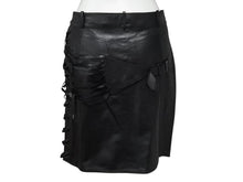 画像をギャラリービューアに読み込む, Christian Dior クリスチャン ディオール John Galliano Lamb skin Leather Skirt 2H14033350 ガリアーノ期 ラムスキン レザースカート サイズ US 4 ブラック 黒 美品 中古 4b002072