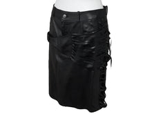 画像をギャラリービューアに読み込む, Christian Dior クリスチャン ディオール John Galliano Lamb skin Leather Skirt 2H14033350 ガリアーノ期 ラムスキン レザースカート サイズ US 4 ブラック 黒 美品 中古 4b002072