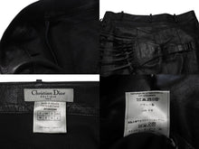 画像をギャラリービューアに読み込む, Christian Dior クリスチャン ディオール John Galliano Lamb skin Leather Skirt 2H14033350 ガリアーノ期 ラムスキン レザースカート サイズ US 4 ブラック 黒 美品 中古 4b002072