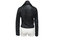 画像をギャラリービューアに読み込む, 美品 CHROME HEARTS クロムハーツ レディース ラウンドカラー レザージャケット ダガー ブルゾン ブラック 黒 サイズ XS 中古 4b002073