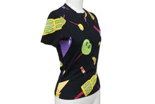 画像をギャラリービューアに読み込む, Christian Dior クリスチャンディオール 02SS ガリアーノ期 総柄 アイスクリーム Tシャツ レディース ブラック 黒 サイズ US 4 中古 4b002079