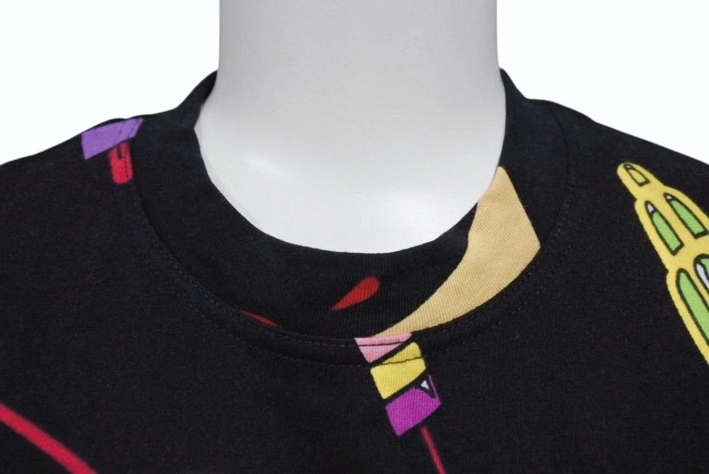 Christian Dior クリスチャンディオール 02SS ガリアーノ期 総柄 アイスクリーム Tシャツ レディース ブラック 黒 サイズ US 4 中古 4b002079