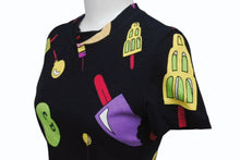 画像をギャラリービューアに読み込む, Christian Dior クリスチャンディオール 02SS ガリアーノ期 総柄 アイスクリーム Tシャツ レディース ブラック 黒 サイズ US 4 中古 4b002079