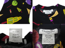 画像をギャラリービューアに読み込む, Christian Dior クリスチャンディオール 02SS ガリアーノ期 総柄 アイスクリーム Tシャツ レディース ブラック 黒 サイズ US 4 中古 4b002079