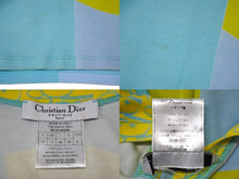 画像をギャラリービューアに読み込む, Christian Dior クリスチャンディオール ガリアーノ期 トロッター ナンバリングTシャツ Vネック 5E16155950 ライトブルー イエロー ライトグリーン 水色 サイズ US 8 中古 4b002080