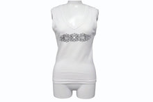 画像をギャラリービューアに読み込む, CHROME HEARTS クロムハーツ フローラルクロス タンクトップ ホワイト ONE SIZE コットン 美品 中古 4b002083