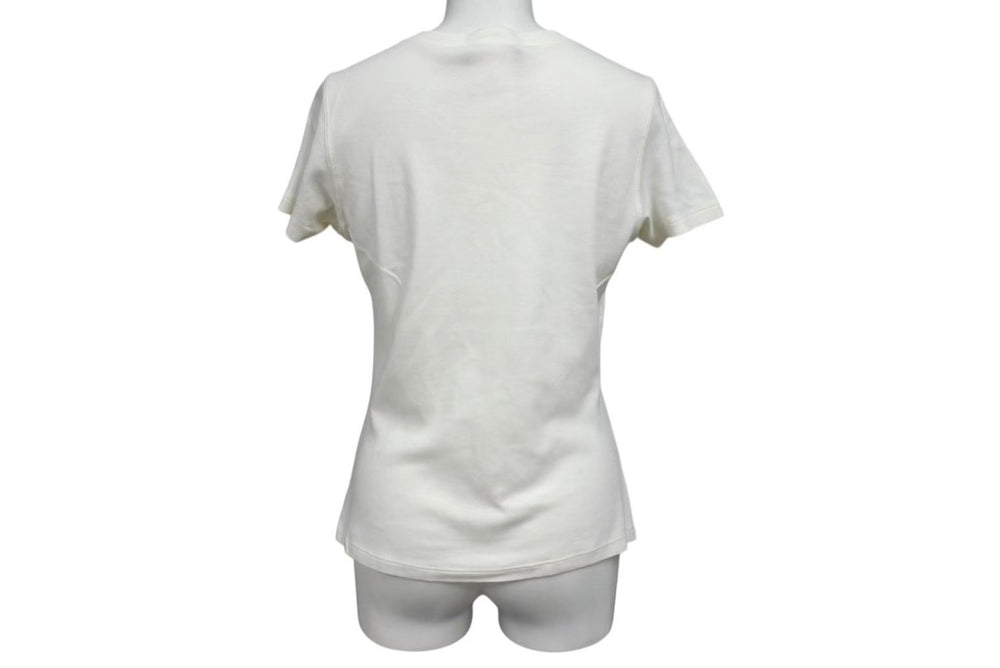 Christian Dior Romantic Short Sleeve T-shirt V-neck Angel Flower Dog Print White John Galliano Good Used 4b002085