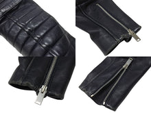 画像をギャラリービューアに読み込む, CELINE セリーヌ シープスキン レザージャケット フィービー期 ライダースジャケット 2 5H99/4533 ネイビー サイズ 36 中古 4b002086