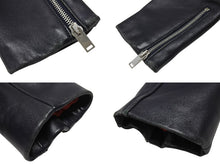 画像をギャラリービューアに読み込む, CELINE セリーヌ シープスキン レザージャケット フィービー期 ライダースジャケット 2 5H99/4533 ネイビー サイズ 36 中古 4b002086