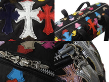 画像をギャラリービューアに読み込む, 新品同様 CHROME HEARTS クロムハーツ セメタリー クロスパッチ ボストンバッグ ミニボストン シルバー925 ブラック マルチカラー 中古 4b002088
