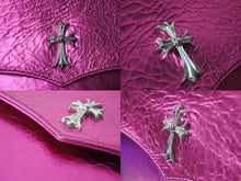 画像をギャラリービューアに読み込む, 新品同様 CHROME HEARTS クロムハーツ ハンドバッグ メタリック リミテッド ダガージップ CHクロス ピンク 中古 4b002089