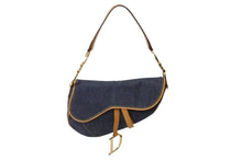 画像をギャラリービューアに読み込む, 極美品 Christian Dior クリスチャンディオール サドルバッグ ワンショルダーバッグ RU 0010 デニム ネイビー ゴールド金具 中古 4b002117