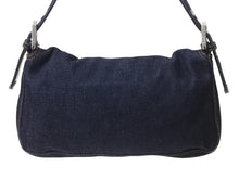 画像をギャラリービューアに読み込む, FENDI フェンディ マンマバケット ワンショルダーバッグ 26425 デニム レザー ネイビー シルバー金具 美品 中古 4b002120ff