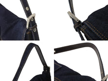 画像をギャラリービューアに読み込む, FENDI フェンディ マンマバケット ワンショルダーバッグ 26425 デニム レザー ネイビー シルバー金具 美品 中古 4b002120ff