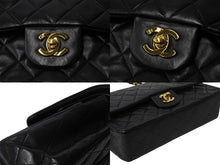 画像をギャラリービューアに読み込む, 極美品 CHANEL シャネル マトラッセ25 Wフラップ Wチェーンショルダーバッグ 3番台 ラムスキン ココマーク ブラック ゴールド金具 中古 4b002136