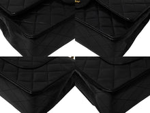 画像をギャラリービューアに読み込む, 極美品 CHANEL シャネル マトラッセ25 Wフラップ Wチェーンショルダーバッグ 3番台 ラムスキン ココマーク ブラック ゴールド金具 中古 4b002136