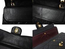 画像をギャラリービューアに読み込む, 極美品 CHANEL シャネル マトラッセ25 Wフラップ Wチェーンショルダーバッグ 3番台 ラムスキン ココマーク ブラック ゴールド金具 中古 4b002136