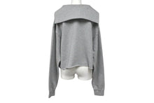画像をギャラリービューアに読み込む, MIU MIU ミュウミュウ 22AW Logo-Embroidered Sailor-Coller Sweatshirt ロゴ刺繍 セーラーカラー スウェット グレー サイズS 美品 中古 4b002151