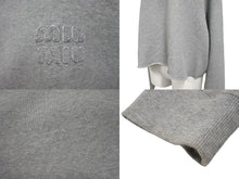 画像をギャラリービューアに読み込む, MIU MIU ミュウミュウ 22AW Logo-Embroidered Sailor-Coller Sweatshirt ロゴ刺繍 セーラーカラー スウェット グレー サイズS 美品 中古 4b002151