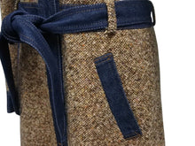 画像をギャラリービューアに読み込む, DOLCE &amp; GABBANA D&amp;G ドルチェアンドガッバーナ ツイード デニム 切り替え ロングコート ブラウン サイズXS 美品 中古 4b002153