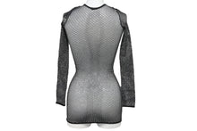 画像をギャラリービューアに読み込む, 極美品 BALENCIAGA バレンシアガ 23FW クリスタル メッシュ ミニドレス 748657 3D2B4 ブラック サイズS 中古 4b002156
