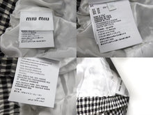 画像をギャラリービューアに読み込む, 極美品 MIU MIU ミュウミュウ 22AW ギンガムチェック ショートブルゾン ML919 S231 1209 ブラック ホワイト サイズ36 中古 4b002157