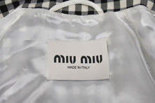 画像をギャラリービューアに読み込む, 極美品 MIU MIU ミュウミュウ 22AW ギンガムチェック ショートブルゾン ML919 S231 1209 ブラック ホワイト サイズ36 中古 4b002157