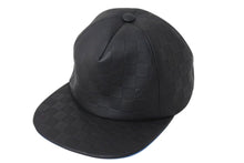 画像をギャラリービューアに読み込む, LOUIS VUITTON ルイヴィトン キャスケットダミエ アンフィニ m76563 ヴァージル期 カーフレザー サイズ60 ブラック 美品 中古 4b002169