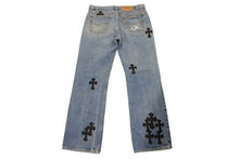 画像をギャラリービューアに読み込む, CHROME HEARTS × Levi's クロムハーツ リーバイス 517 クロスパッチ デニムパンツ インディゴブルー ブラック サイズ34 美品 中古 4b002200